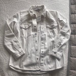 Zara white denim shirt